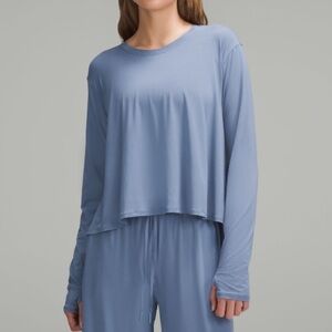 LULULEMON Blue Oasis long sleeves modal top